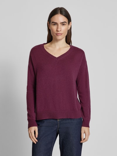 Christian Berg Woman Kaschmirpullover mit V-Ausschnitt Bordeaux 4