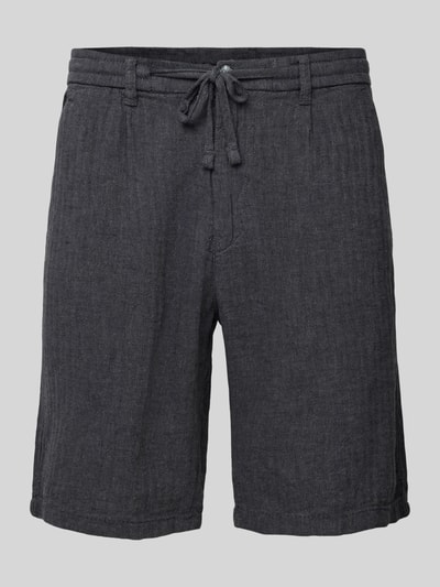 Lindbergh Regular Fit Bermudas aus Baumwoll-Leinen-Mix Black 2