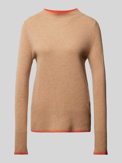 Christian Berg Woman Wollpullover mit Stehkragen Camel 2