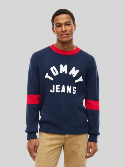 Tommy Jeans Regular Fit Pullover aus reiner Baumwolle Modell 'NEW CLASSICS' Dunkelblau 4