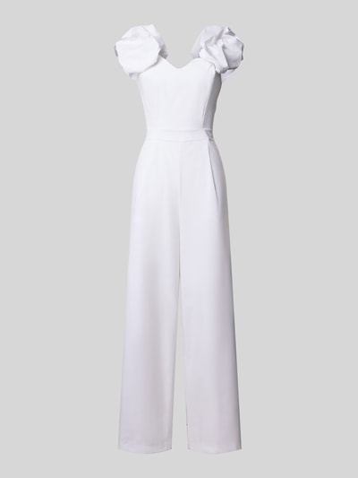 Rinascimento Cocktail-Jumpsuit mit rückseitigem Reißverschluss Weiss 2