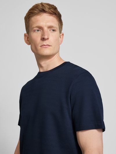 Tom Tailor T-Shirt mit Strukturmuster Dunkelblau 3