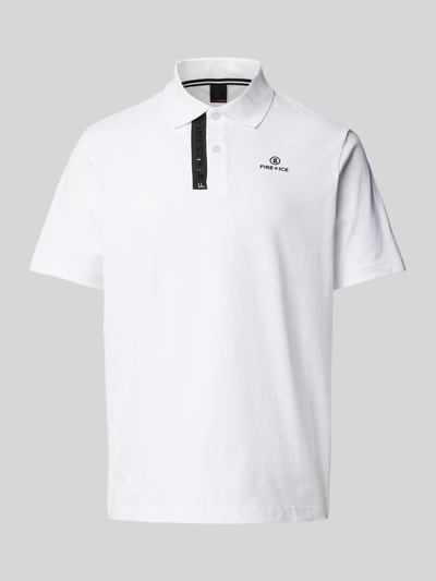 FIRE + ICE Poloshirt mit Label-Print Modell 'Ramon' Weiss 2