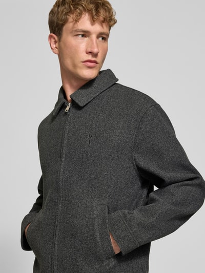 REVIEW Jacke mit Label-Stitching Anthrazit Melange 3