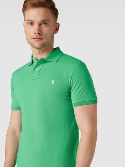 Polo Ralph Lauren Slim Fit Poloshirt mit Logo-Stitching Gruen 3