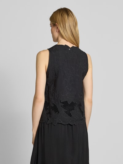 MOS MOSH Regular Fit Blusentop mit V-Ausschnitt Modell 'Daima' Black 5