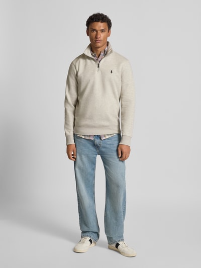 Polo Ralph Lauren Regular fit schipperstrui met schipperskraag, model 'Double' Middengrijs - 1