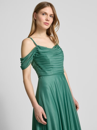 Christian Berg Cocktail Abendkleid im Off-Shoulder-Design Gruen Melange 3