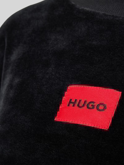 HUGO Regular fit pyjamabovendeel van katoenmix, model 'VELVET' Zwart - 2
