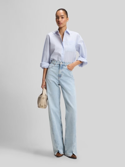 BOSS Orange Wide Leg Jeans aus reiner Baumwolle mit Ziernähten Modell 'C_MARLENE SLIT HR' Hellblau 1