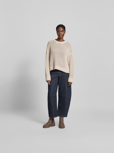 Juvia Relaxed Fit Pullover mit Lockmuster Sand 1