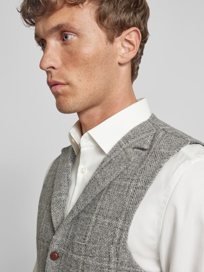 Carl Gross Slim Fit Anzugweste aus Viskose Modell 'Warner' Hellgrau 3