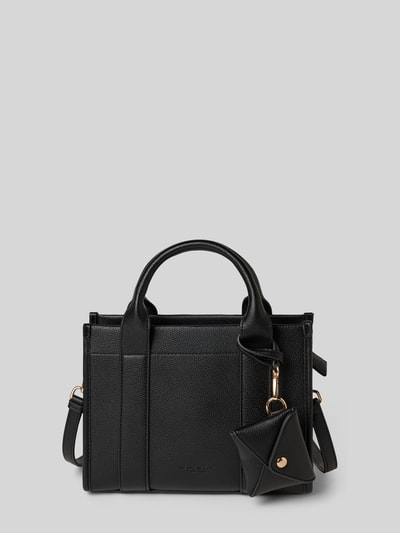 Produktfoto, Handtasche in Leder-Optik Modell 'Meloy' von Seidenfelt mit Hauptfach, Reißverschluss, Tragehenkel, abnehmbarem Schulterriemen, Reißverschlusstasche innen, Breite 25 cm, Länge 20 cm, Tiefe 9 cm, Schulterriemen 108 cm.