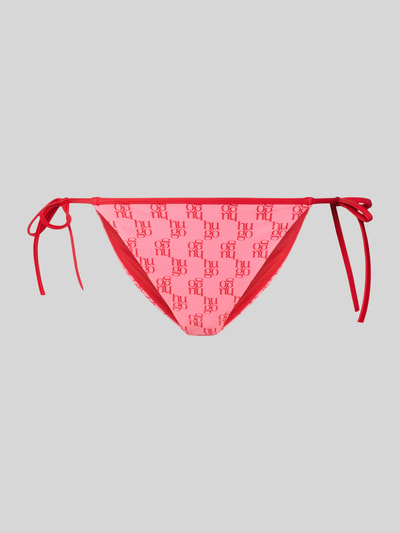 Produktfoto, Bikini-Slip mit Logo-Allover-Muster Modell 'MONOGRAM SIDE TIE' von HUGO, Optik:Allover-Muster, Logo-Monogramm, Verschluss: Bindebänder seitlich, Materialverarbeitung: Stretch