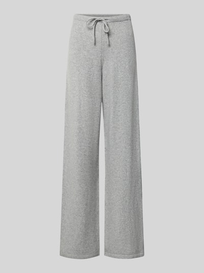 Produktfoto, Wide Fit Strickhose mit geripptem Bund von REVIEW in Hellgrau, stretchiger Material-Mix, Elastikbund, gerader Schnitt, Tunnelzug