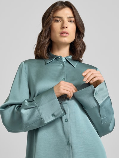 Essentiel Antwerp Oversized Langarmbluse mit Hemdblusenkragen Modell 'IPOMOEA' Petrol 3