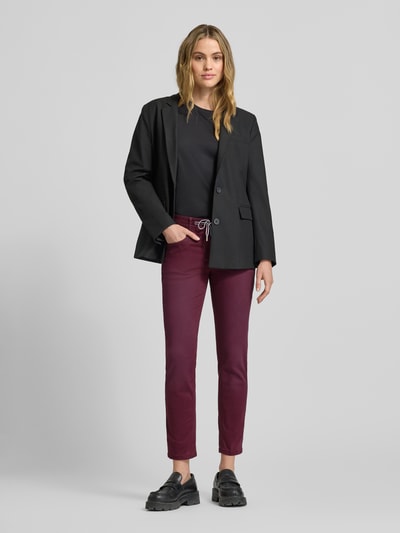 Tom Tailor Relaxed Fit Hose aus Baumwoll-Mix Bordeaux 1