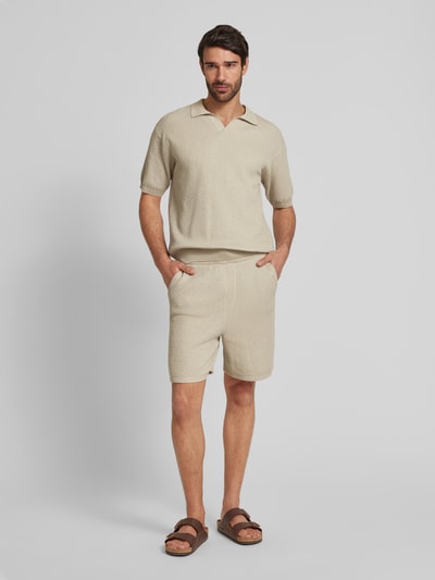 BOSS Orange Straight Leg Shorts mit Tunnelzug Modell 'Amoffle' Sand 1
