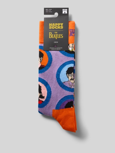Happy Socks Socken mit Motiv-Print Modell 'The Beatles' Lavender 3