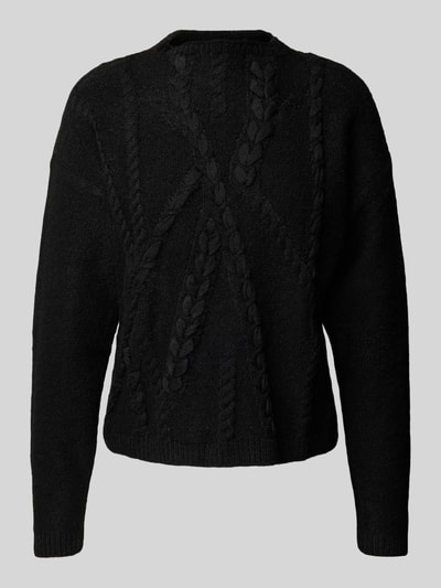 My Essential Wardrobe Strickpullover mit Zopfmuster Modell 'Sola' Black 2