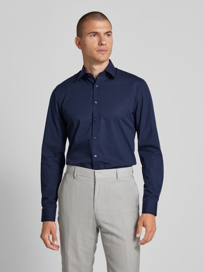 OLYMP No. Six Koszula biznesowa o kroju super slim fit z kołnierzykiem under typu button down Granatowy 4