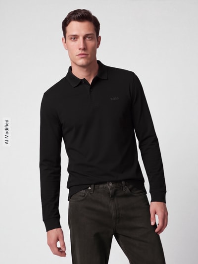 BOSS Green Poloshirt mit Logo-Patch Modell 'Pirol' Black 4