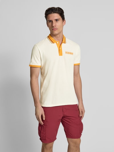 Napapijri Regular Fit Poloshirt mit Label-Stitching Modell 'E-MURLO' Weiss 4
