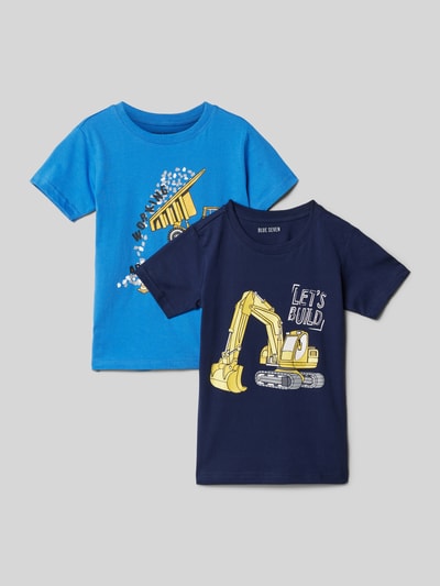 Blue Seven T-Shirt mit Rundhalsausschnitt im 2er-Pack Marine 1