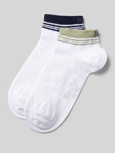 Marc O'Polo Socken mit Label-Schriftzug Modell 'Cara' im 2er-Pack Weiss 1