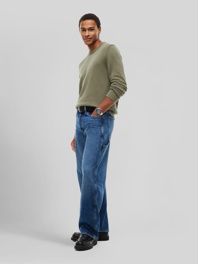 Tommy Jeans Regular Fit Pullover aus reiner Baumwolle Oliv 1