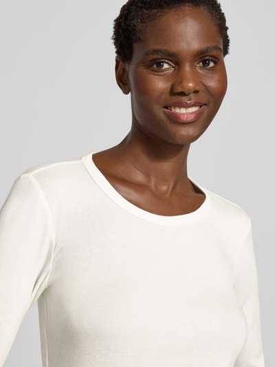 Tom Tailor Bluzka z długim rękawem o kroju regular fit z mieszanki bawełny Biały 3