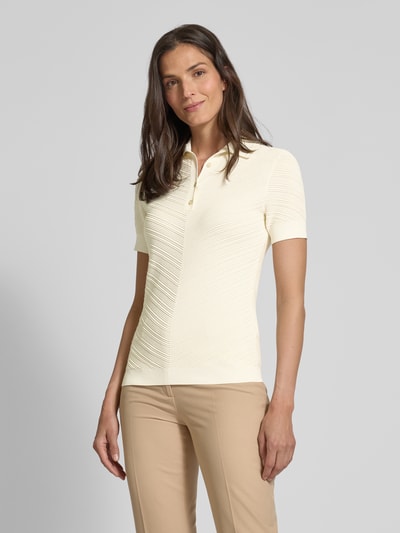 BOSS Poloshirt met korte knoopsluiting, model 'Fointa' Offwhite - 4