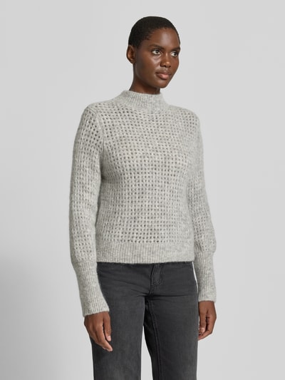 Lanius Regular Fit Pullover aus Alpaka-Mix und Woll-Anteil Hellgrau 4