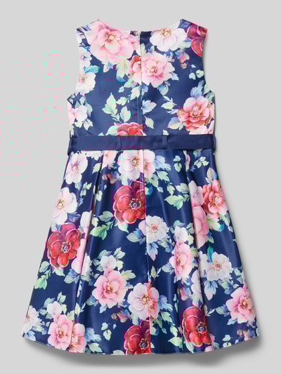 DANAMADE Kleid mit Bindegürtel Marine 3