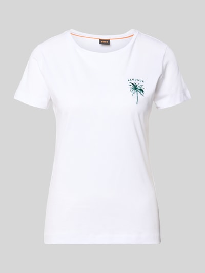 Produktfoto, Regular Fit T-Shirt aus reiner Baumwolle Modell 'C-Elove_4' von BOSS Orange, Optik: Unifarben, weiß, Jersey-Textur
