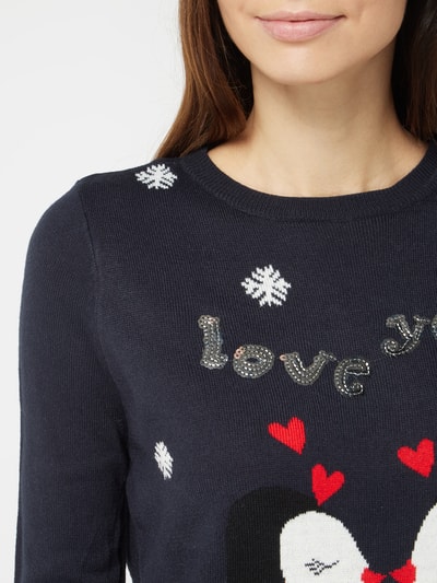 Only Pullover mit Weihnachtsmotiv Dunkelblau 3