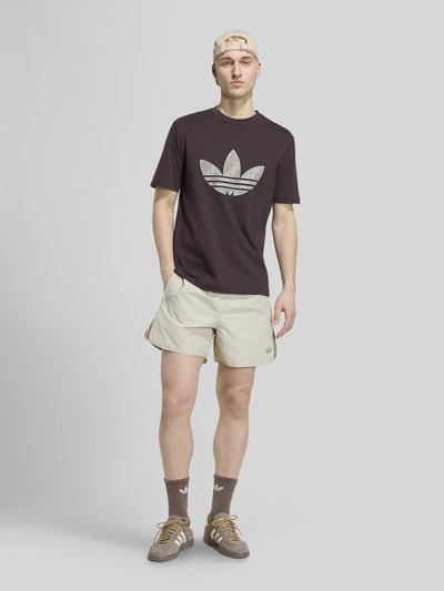 adidas Originals męski t-shirt o kroju regular fit z czystej bawełny Ciemnobrązowy 1