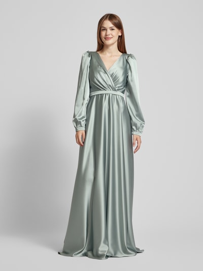 TROYDEN COLLECTION Abendkleid mit V-Ausschnitt Mint 4