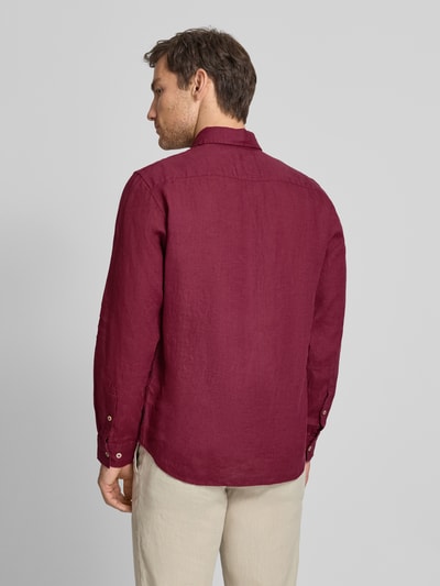 Marc O'Polo Regular Fit Freizeithemd aus reinem Leinen Dunkelrot 5