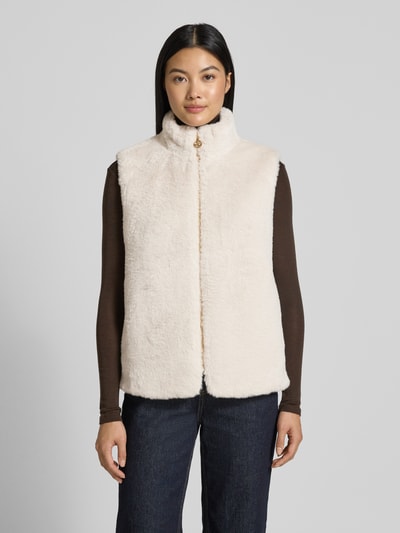 s.Oliver BLACK LABEL Kamizelka o kroju regular fit z pluszu  Gliniany 4