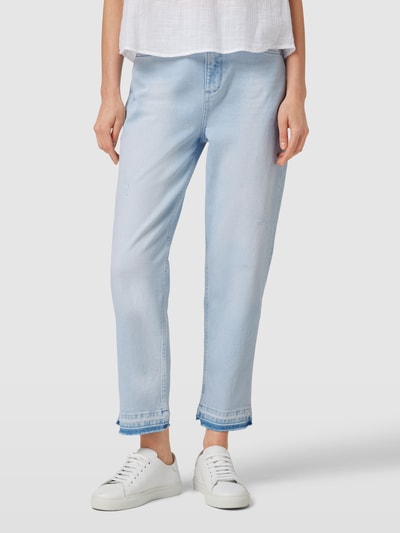 comma Casual Identity Jeans mit ausgefransten Beinabschlüssen Hellblau 4