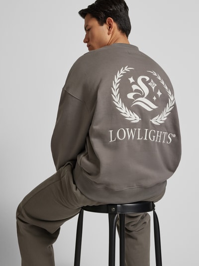 Low Lights Studios Oversized Sweatshirt mit Label-Stitching Modell 'Cesar' Stein 3