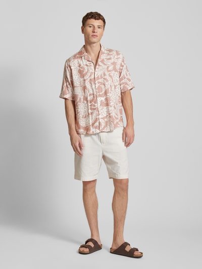 Only & Sons Relaxed fit vrijetijdsoverhemd met all-over motiefprint Lichtrood - 1