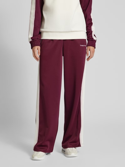 TheJoggConcept Wide Leg Sweatpants mit Label-Schriftzug Modell 'SIMA' Bordeaux 4