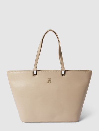 Tommy Hilfiger Torba shopper z detalem z logo model ‘TIMELESS’ Beżowy 2