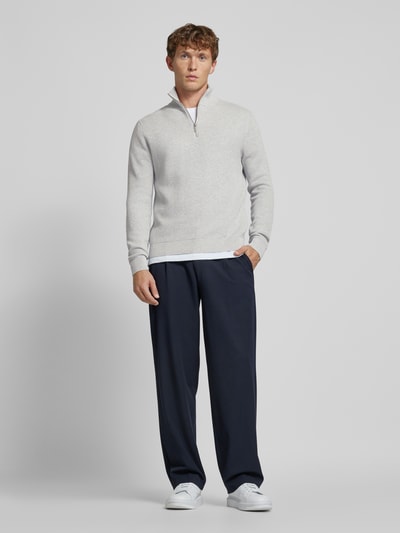 SELECTED HOMME Gebreide pullover met ribboorden, model 'DANE' Lichtgrijs gemêleerd - 1