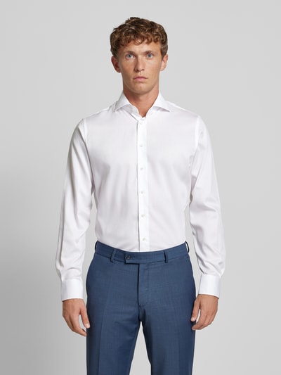 Profuomo Slim fit zakelijk overhemd met haaikraag, model 'Cutaway' Wit - 4