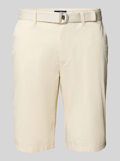 Christian Berg Men Bermudas aus Light Baumwolle mit Gürtel Kitt 2