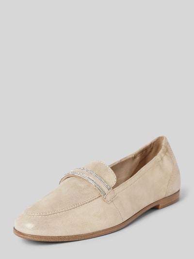 Tamaris Loafers van leer in effen design Ecru - 1