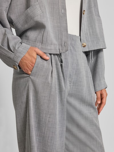 Jake*s Collection Fein strukturierte Wide Leg Hose Mittelgrau Melange 3